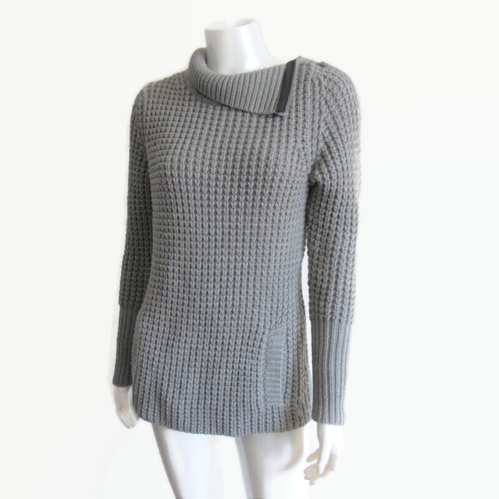 Escada Pure Wool Shoulder Zip Sweater